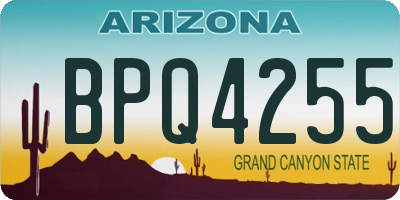 AZ license plate BPQ4255