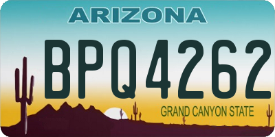 AZ license plate BPQ4262