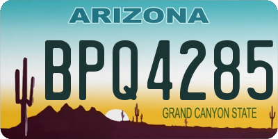 AZ license plate BPQ4285