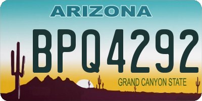 AZ license plate BPQ4292
