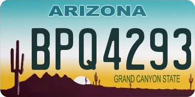 AZ license plate BPQ4293