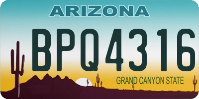 AZ license plate BPQ4316
