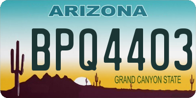 AZ license plate BPQ4403