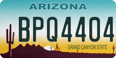 AZ license plate BPQ4404