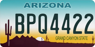 AZ license plate BPQ4422