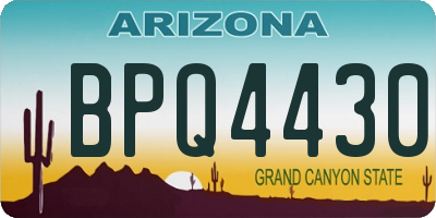 AZ license plate BPQ4430
