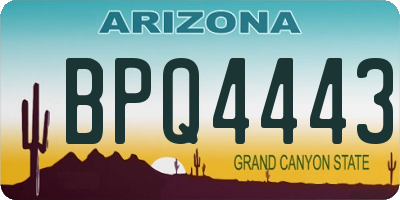AZ license plate BPQ4443