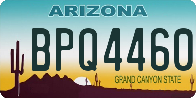 AZ license plate BPQ4460