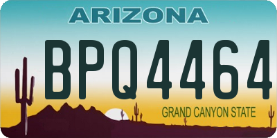 AZ license plate BPQ4464