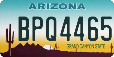 AZ license plate BPQ4465