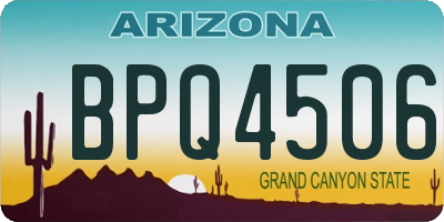 AZ license plate BPQ4506