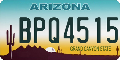 AZ license plate BPQ4515
