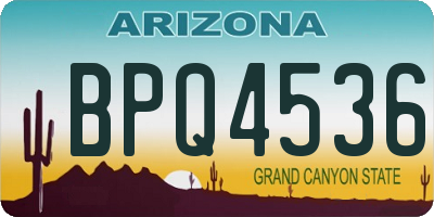 AZ license plate BPQ4536