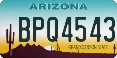AZ license plate BPQ4543