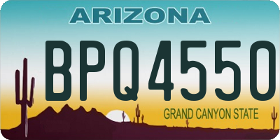 AZ license plate BPQ4550