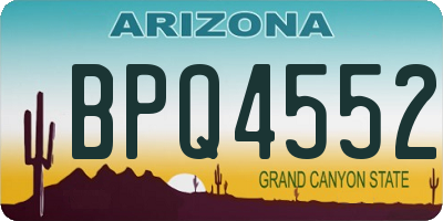 AZ license plate BPQ4552