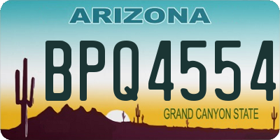AZ license plate BPQ4554