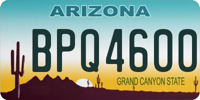 AZ license plate BPQ4600