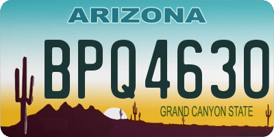 AZ license plate BPQ4630