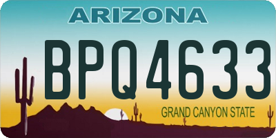 AZ license plate BPQ4633