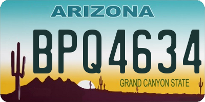 AZ license plate BPQ4634