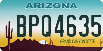 AZ license plate BPQ4635