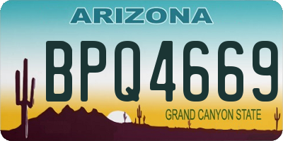 AZ license plate BPQ4669