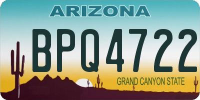 AZ license plate BPQ4722