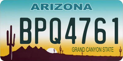 AZ license plate BPQ4761