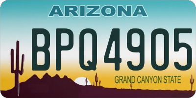 AZ license plate BPQ4905