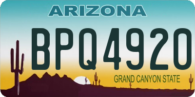 AZ license plate BPQ4920