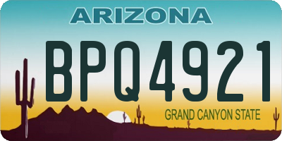 AZ license plate BPQ4921