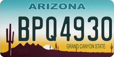 AZ license plate BPQ4930