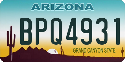 AZ license plate BPQ4931