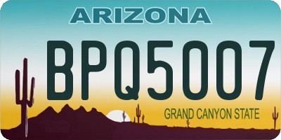 AZ license plate BPQ5007
