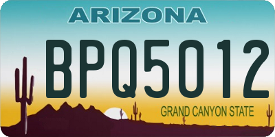 AZ license plate BPQ5012