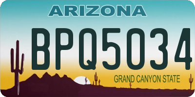 AZ license plate BPQ5034