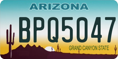 AZ license plate BPQ5047