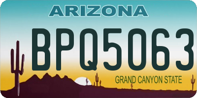 AZ license plate BPQ5063