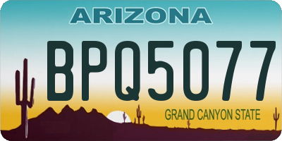 AZ license plate BPQ5077