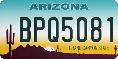 AZ license plate BPQ5081
