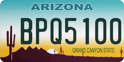 AZ license plate BPQ5100