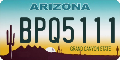 AZ license plate BPQ5111