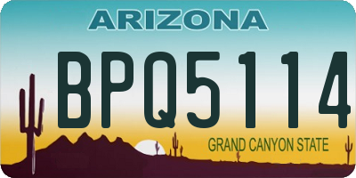 AZ license plate BPQ5114