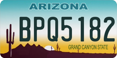 AZ license plate BPQ5182