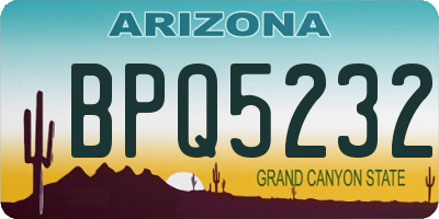 AZ license plate BPQ5232
