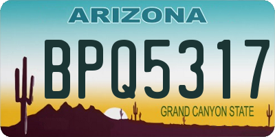 AZ license plate BPQ5317
