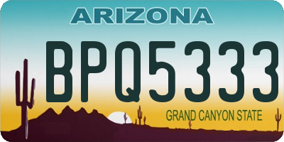 AZ license plate BPQ5333