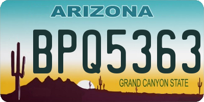 AZ license plate BPQ5363