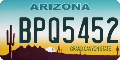 AZ license plate BPQ5452